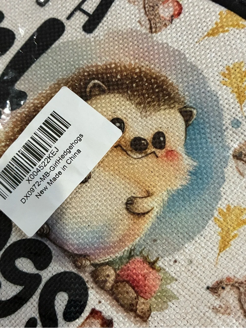 Just A Girl Who Loves Hedgehogs Kids Zip Pouch - Cream